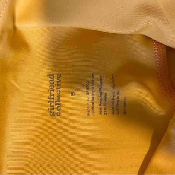 Girlfriend Collective Marigold Yellow Crop Workout Leggings Small Capri Sporty - Picture 10 of 10